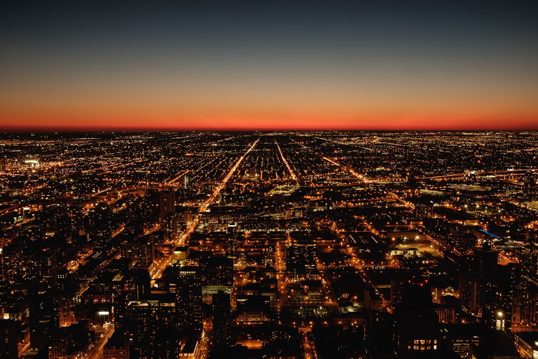 American city at dusk representing residential and urban property crime statistics across the United States
